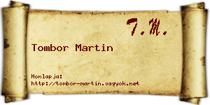 Tombor Martin névjegykártya